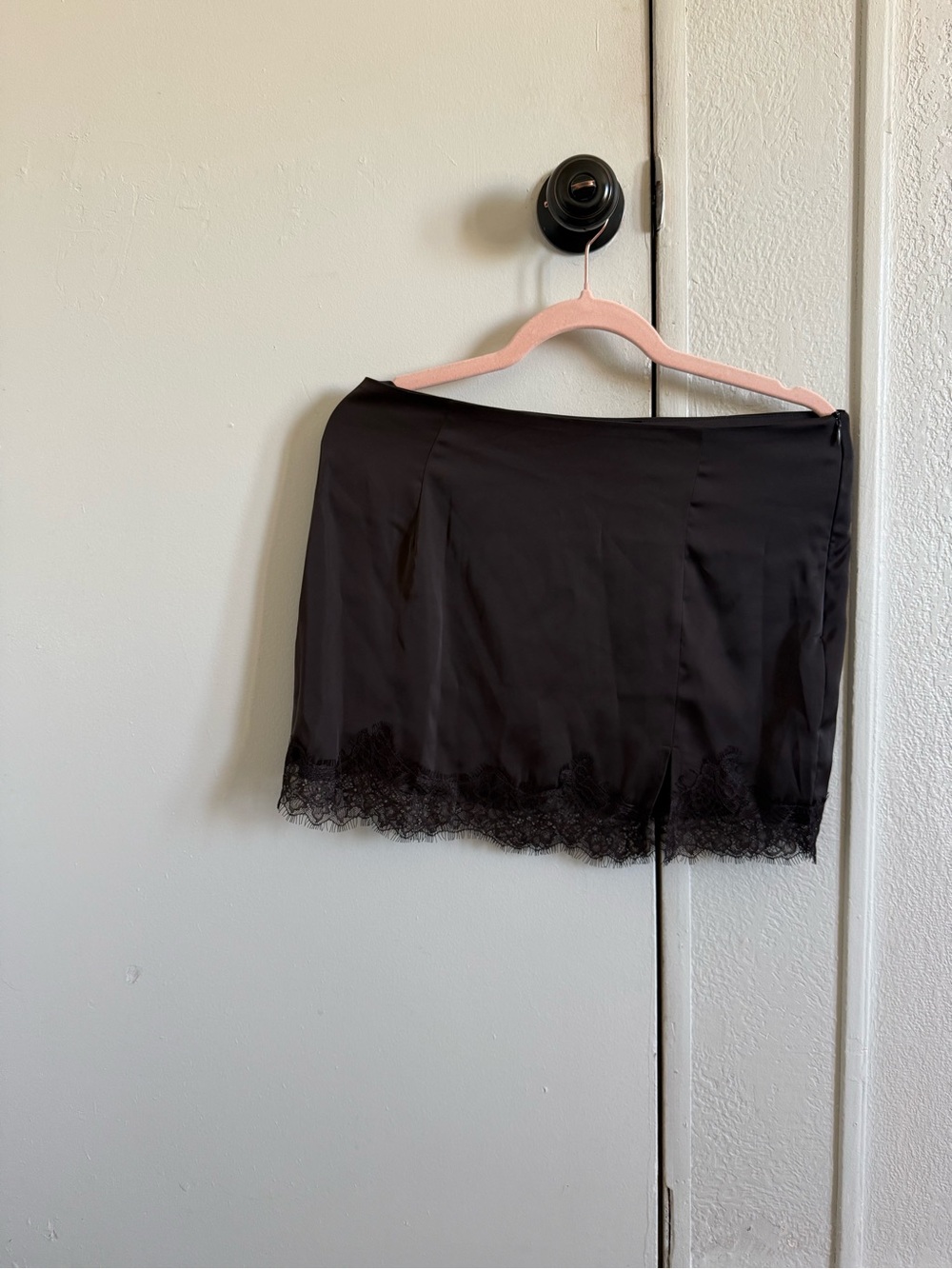 Dark chocolate brown Lace Trim Half Slip - Smooth Underskirt